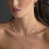 Silver Lilac Bridal Wedding Necklace Earring 7220