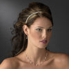 Silver Light Brown Bridal Wedding Necklace Earring 7220
