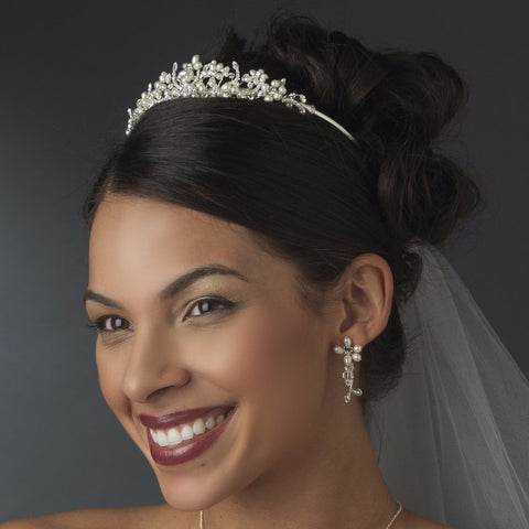 Freshwater Pearl and Swarovski Crystal Bridal Wedding Tiara HP 7048