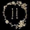 Swarovski Crystal Gold Bridal Wedding Jewelry 7802 & Bridal Wedding Headband Bridal Wedding Hair Comb 8148
