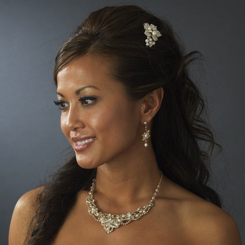 Gold Plated Bridal Wedding Hair Comb 3473