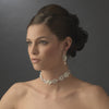 Bridal Wedding Necklace Earring Set NE 7844 Silver Ivory