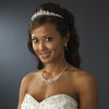 Beautiful Gold Ivory Pearl Bridal Wedding Jewelry 8001 & Bridal Wedding Tiara 8452 Set