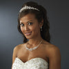 Silver White Floral Pearl Dangle Bridal Wedding Earrings 8001