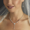 Antique Rhodium Silver Clear Austrian Crystal Bridal Wedding Jewelry Set 8008