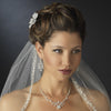 Silver Clear Rhinestone Floral Vine Necklace & Chandelier Earrings Bridal Wedding Jewelry Set 8215