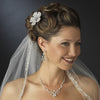 Gold Clear Rhinestone Floral Vine Necklace & Chandelier Earrings Bridal Wedding Jewelry Set 8215