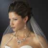 Silver Clear Rhinestone Floral Vine Bridal Wedding Jewelry Set 8216