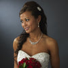 Beautiful Gold Clear Crystal & Ivory Pearl Bridal Wedding Hair Comb 8154