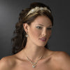 Gold Clear Round Rhinestone Bridal Wedding Jewelry Set 8265
