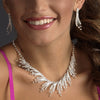 Bridal Wedding Necklace Earring Set 8278 Silver Clear