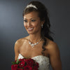 * Exquisite Silver Floral Bridal Wedding Hair Comb w/ Swarovski Crystals & Clear Rhinestones 8274
