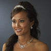 Silver & Clear Crystal Bridal Wedding Necklace Earring Bridal Wedding Jewelry Set NE 8312