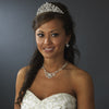 * Floral Silver Clear Swarovski Crystal Bridal Wedding Tiara Bridal Wedding Hair Comb 8252