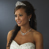 * Floral Silver Clear Swarovski Crystal Bridal Wedding Tiara Bridal Wedding Hair Comb 8252