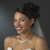 Silver Crystal Bridal Wedding Jewelry Set NE 8313