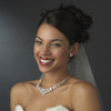 Silver Crystal Bridal Wedding Jewelry Set NE 8313