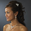 Beautiful Silver Crystal Bridal Wedding Jewelry Set NE 8322