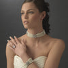 Pearl and Crystal Vintage Stretch Bridal Wedding Bracelet 8347 Ivory