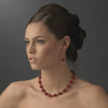 Bridal Wedding Necklace Earring Set NE 8355 Red