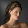 Pearl Bridal Wedding Necklace Earring Set NE 8369 White