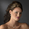 Pearl Bridal Wedding Necklace Earring Set NE 8369 Silver