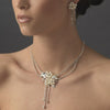 Bridal Wedding Necklace Earring Set 8395 Silver Ivory