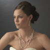 Bridal Wedding Necklace Earring Set 8396 Silver Ivory