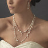 Bridal Wedding Necklace Earring Set 8396 Silver Ivory