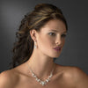 Bridal Wedding Necklace Earring Set 8411 Silver Clear