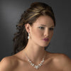 Bridal Wedding Necklace Earring Set 8411 Silver Clear