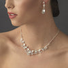 Bridal Wedding Necklace Earring Set 8411 Silver Clear