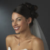 Silver Clear Bridal Wedding Necklace Earring Set 8420