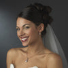 Silver Clear Bridal Wedding Necklace Earring Set 8420