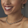 Bridal Wedding Necklace Earring Set NE 8424 Champagne