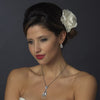 Silver Clear CZ Bridal Wedding Necklace & Earring Set 8719