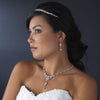 Bridal Wedding Necklace Earring Set NE 902 Silver AB