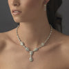 * Stunning Blue Pave Crystal Bridal Wedding Jewelry Set NE 908