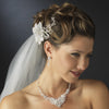 * Vintage Floral Bridal Wedding Hair Comb w/ Swarovski Crystals 8119