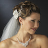 * Vintage Floral Bridal Wedding Hair Comb w/ Swarovski Crystals 8119