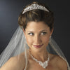 * Gold Clear Crystal & Rhinestone Bridal Wedding Tiara Headpiece 8439