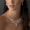 Enchanting Silver Clear Crystal Bridal Wedding Necklace & Earring Set 9786