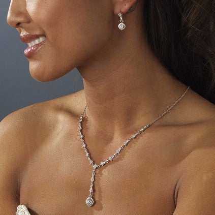 Dreamy Crystal Bridal Wedding Necklace & Earring Set 994