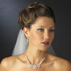 Silver White Freshwater Pearl Swarovski Crystal Bead Bridal Wedding Jewelry Set
