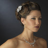 Rhodium CZ Flower Teardrop Bridal Wedding Necklace Earring Bridal Wedding Bracelet Bridal Wedding Jewelry Set 1323