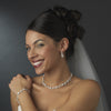 Bridal Wedding Necklace Earring Bridal Wedding Bracelet Set 6570 Silver Clear