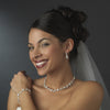 Bridal Wedding Necklace Earring Bridal Wedding Bracelet Set 6570 Silver Clear