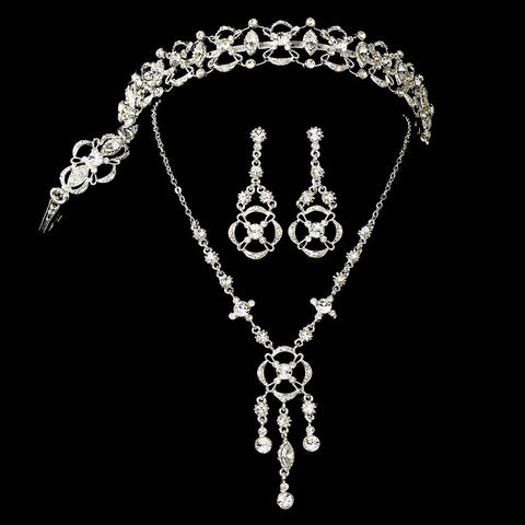 Elegant Rhinestone Bridal Wedding Jewelry Set & Headband Set 7816