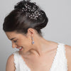 Antique Silver Rhodium Clear Round & Marquise Rhinestone Bridal Wedding Hair Pin 1132