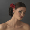 Charming Red Flower Bridal Wedding Hair Comb 4647